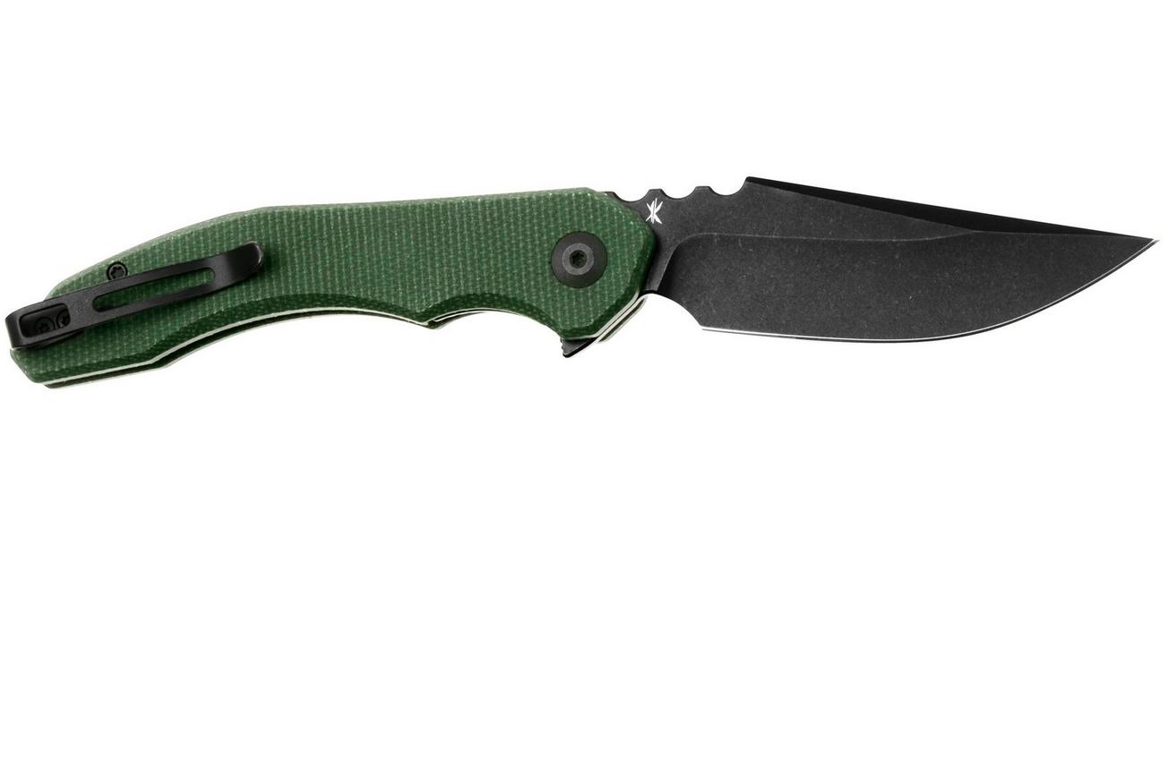 Civivi Bluetick C23050-3 Blackwashed 14C28N, Green Canvas Micarta, Nested Liner Lock, zakmes