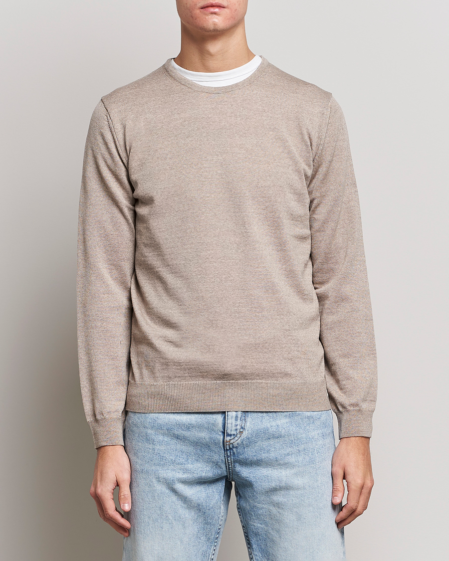 Stenströms Merino Crew Neck Sand