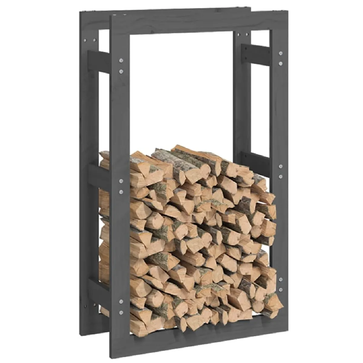 vidaXL Support bois de chauffage Gris - 60x25x100