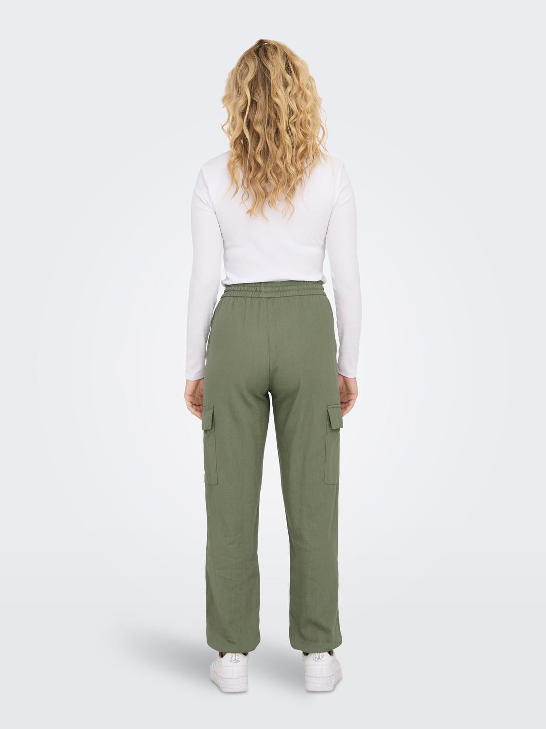 ONLCARO Mittlere Taille Cargo Schnitt Cargo-Hose Oil Green