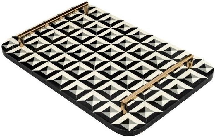 Dienblad Black White TR-0025 Birte B30 x D46 x H5.5 cm