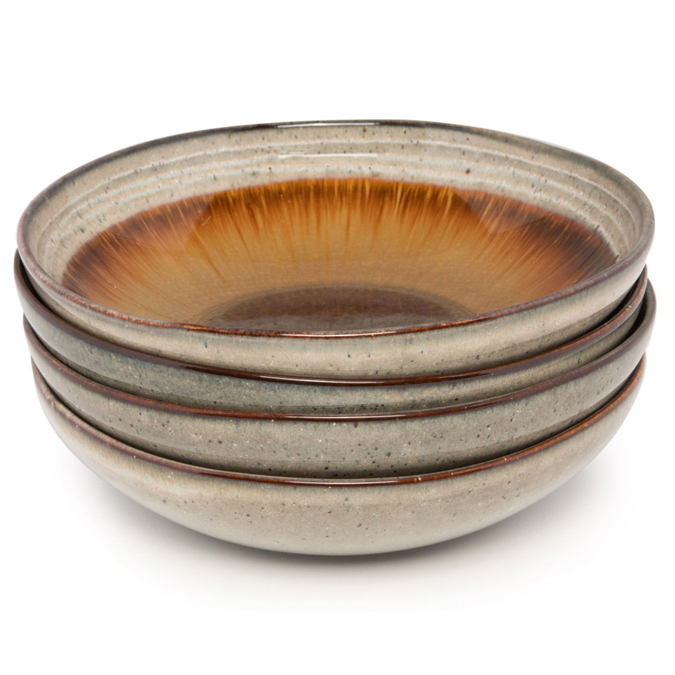 Bazar Bizar 4 Assiettes à pâtes Comporta multicolores - D.22xH.5 cm