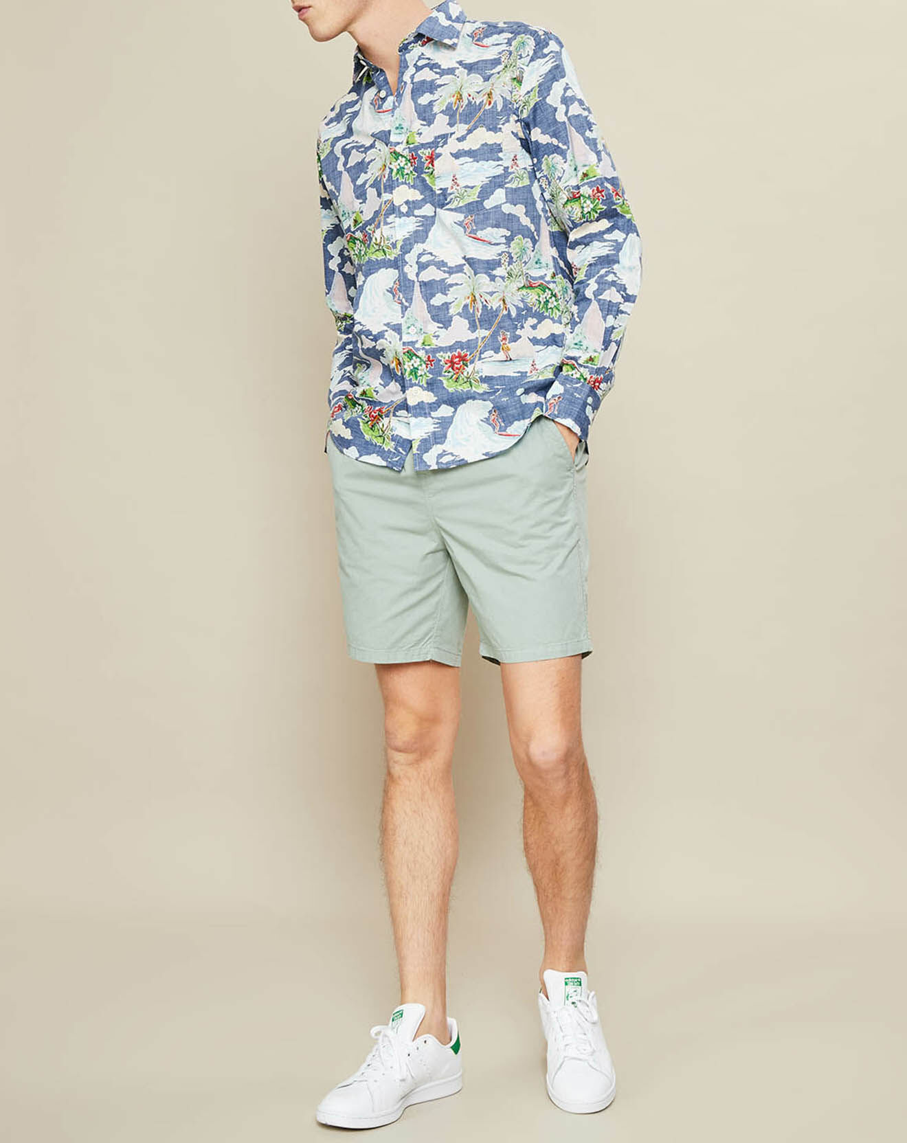 Hartford Chemise regular Paul imprimée bleue