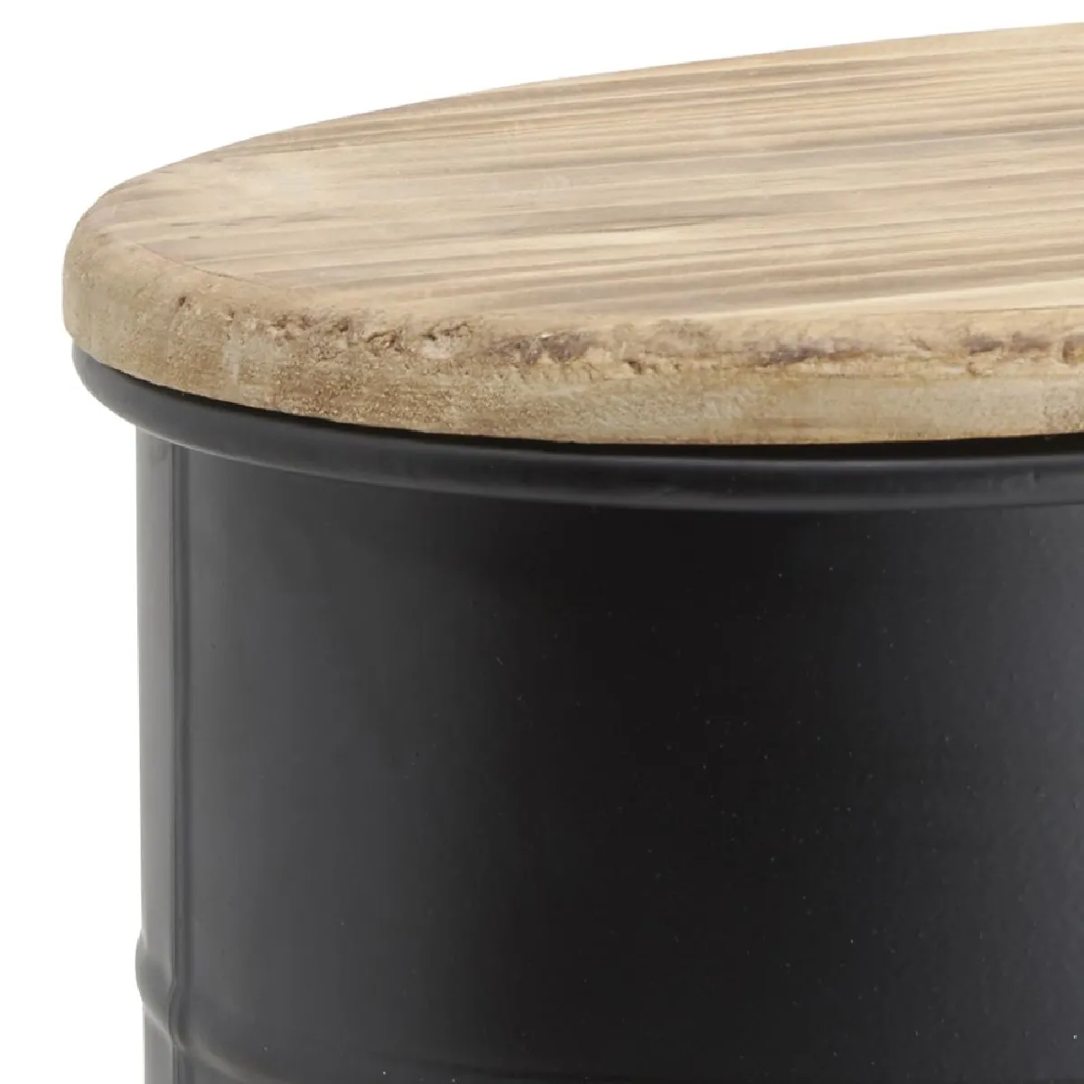 Aubry Gaspard Tabouret et Seau à Pellets Noir Arbre