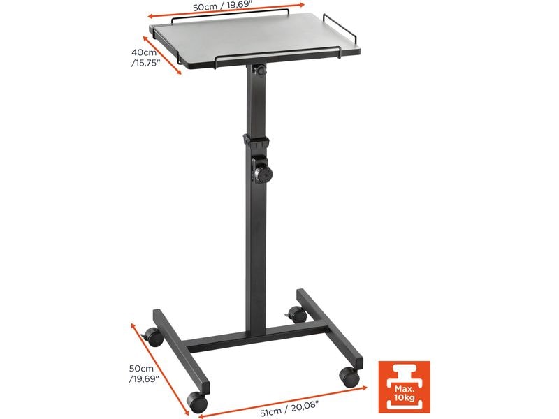 Celexon Projektionstisch PT2000B Schwarz Mobiler Projektor-Tisch