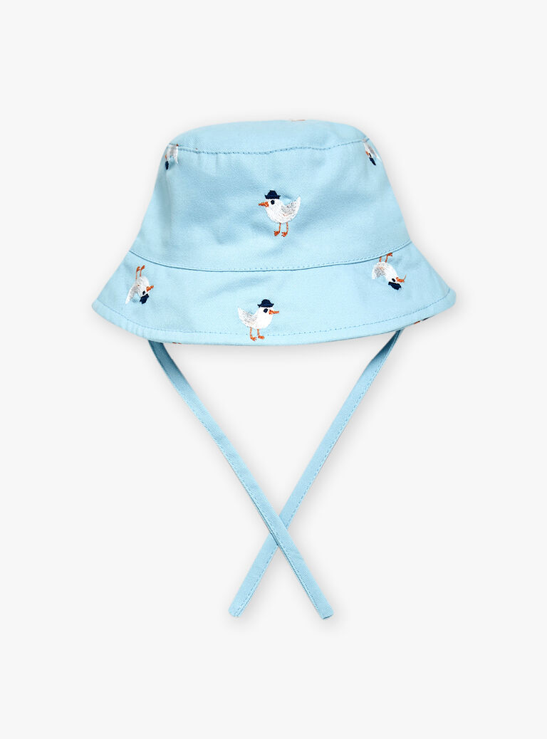 Bob bleu ciel en twill à imprimé oiseau