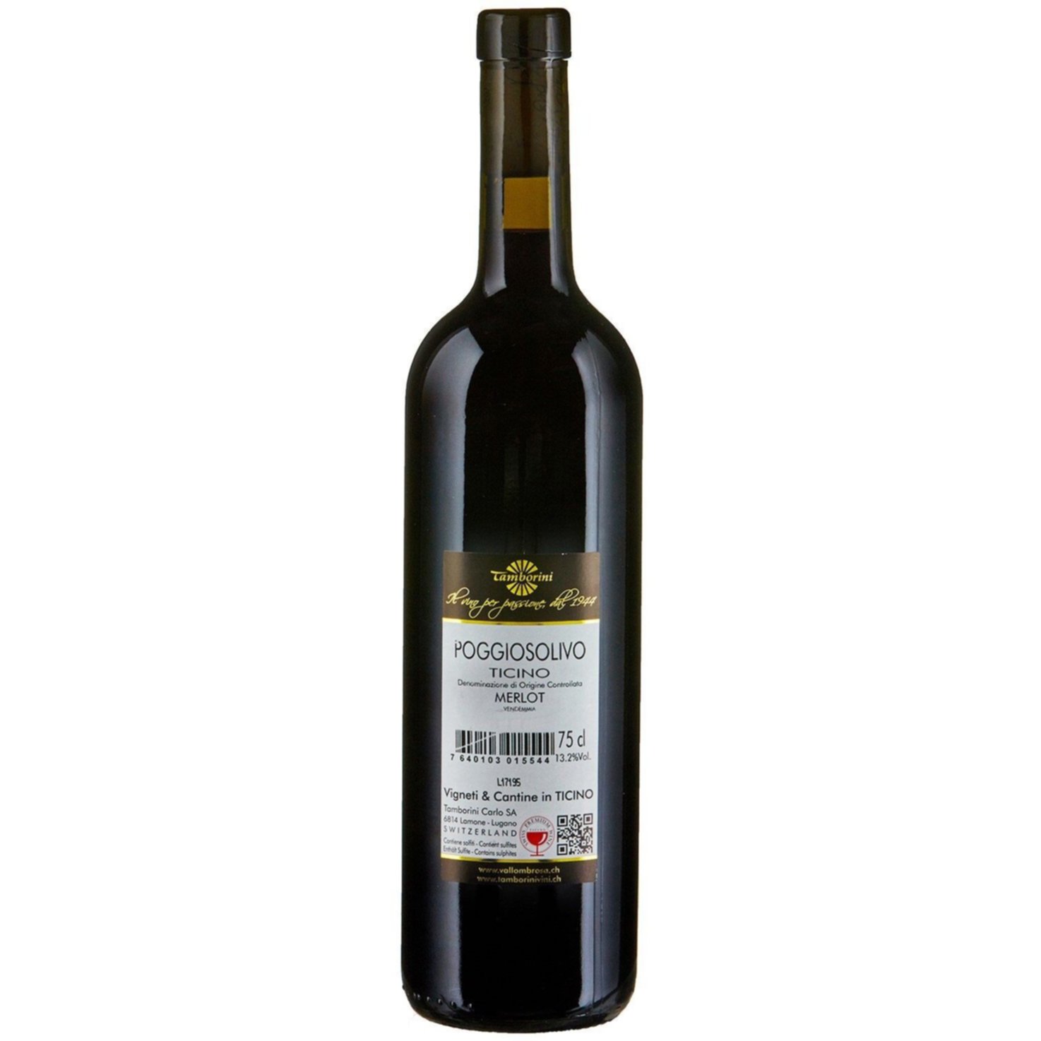 Ticino DOC Merlot Poggio Solivo -75cl