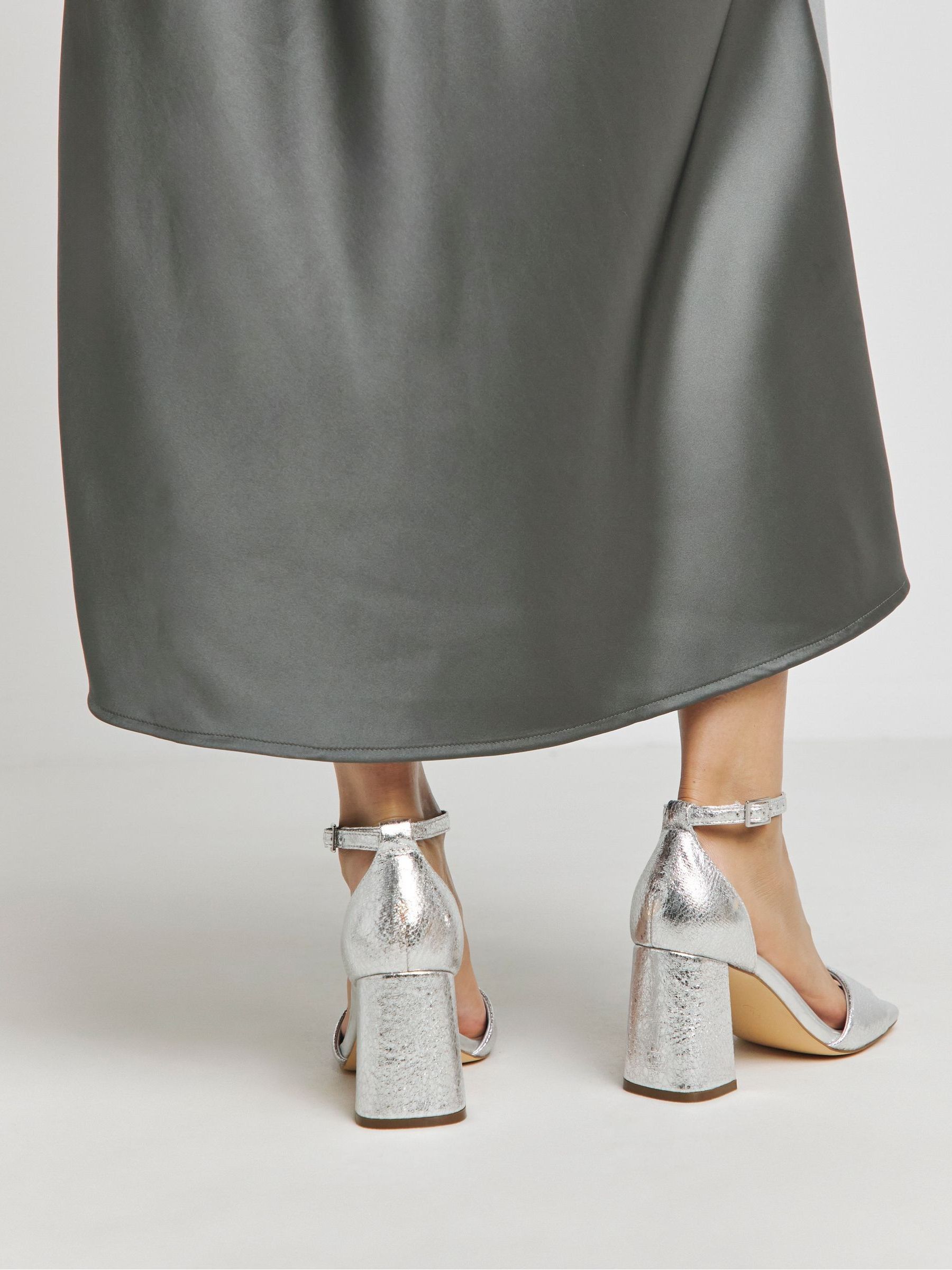 Zilver - Simply Be Barely There sandalen met blokhak en extra wijde pasvorm