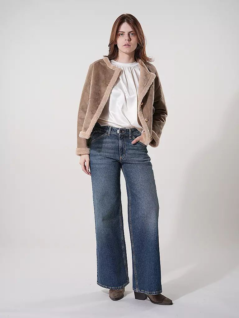 RICH & ROYAL Jacke in Felloptik beige