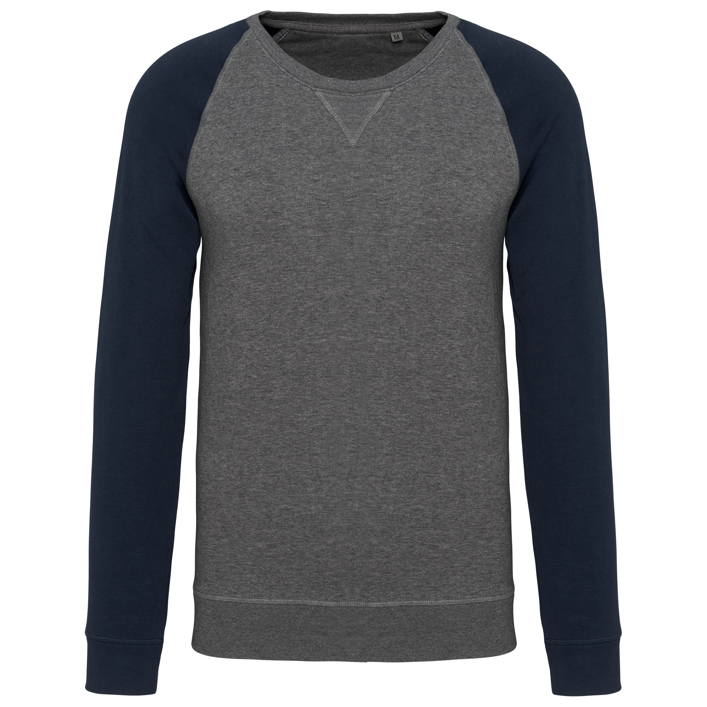 Kariban K491 - Sweat-shirt BIO bicolore col rond manches raglan homme