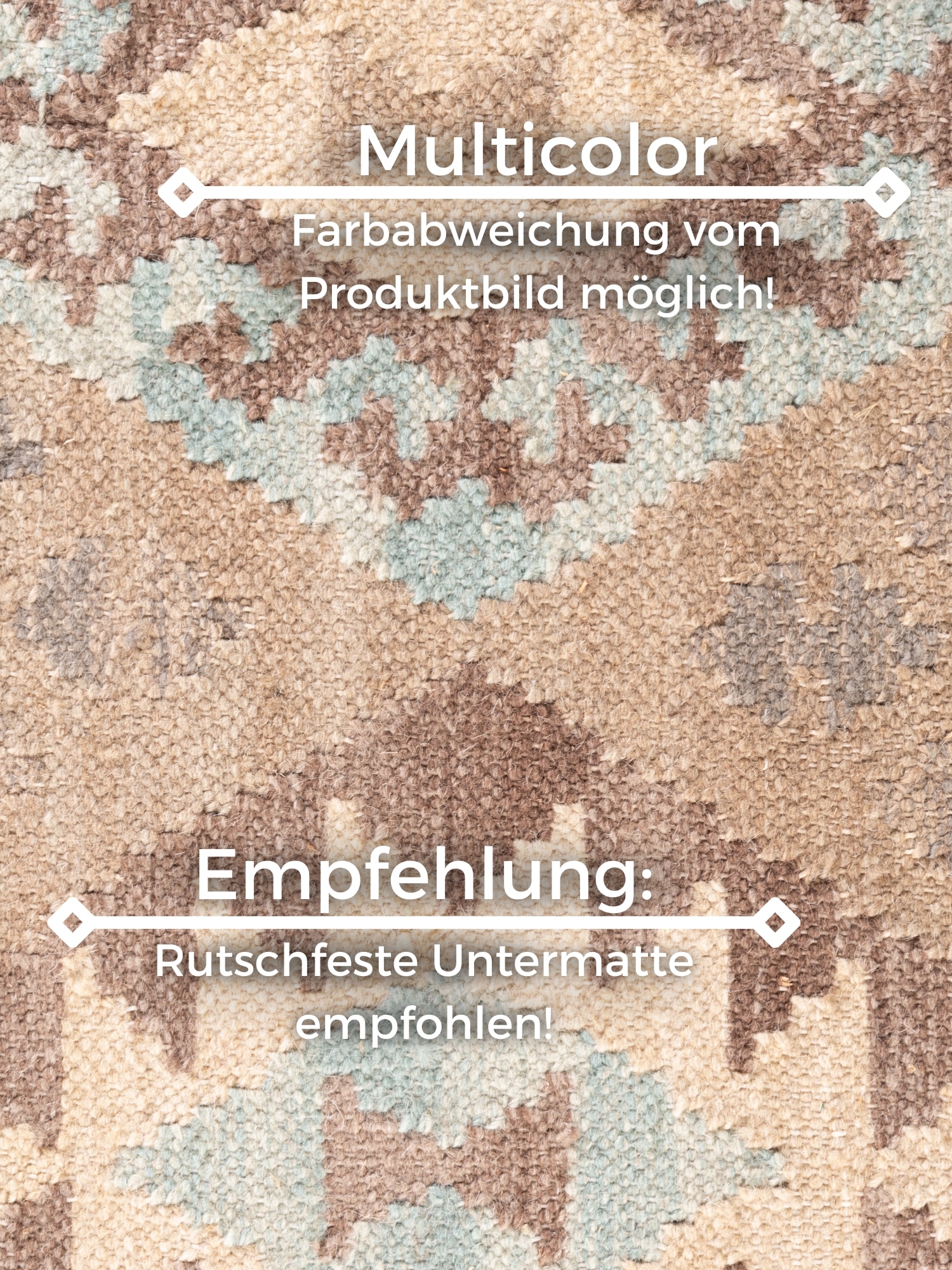 HANSE Home Teppich »Kelim Dune« rechteckig 3 mm Höhe Wolle, Baumwolle, Natur, Handgewebt, orientalisch, Boho, traditionell
