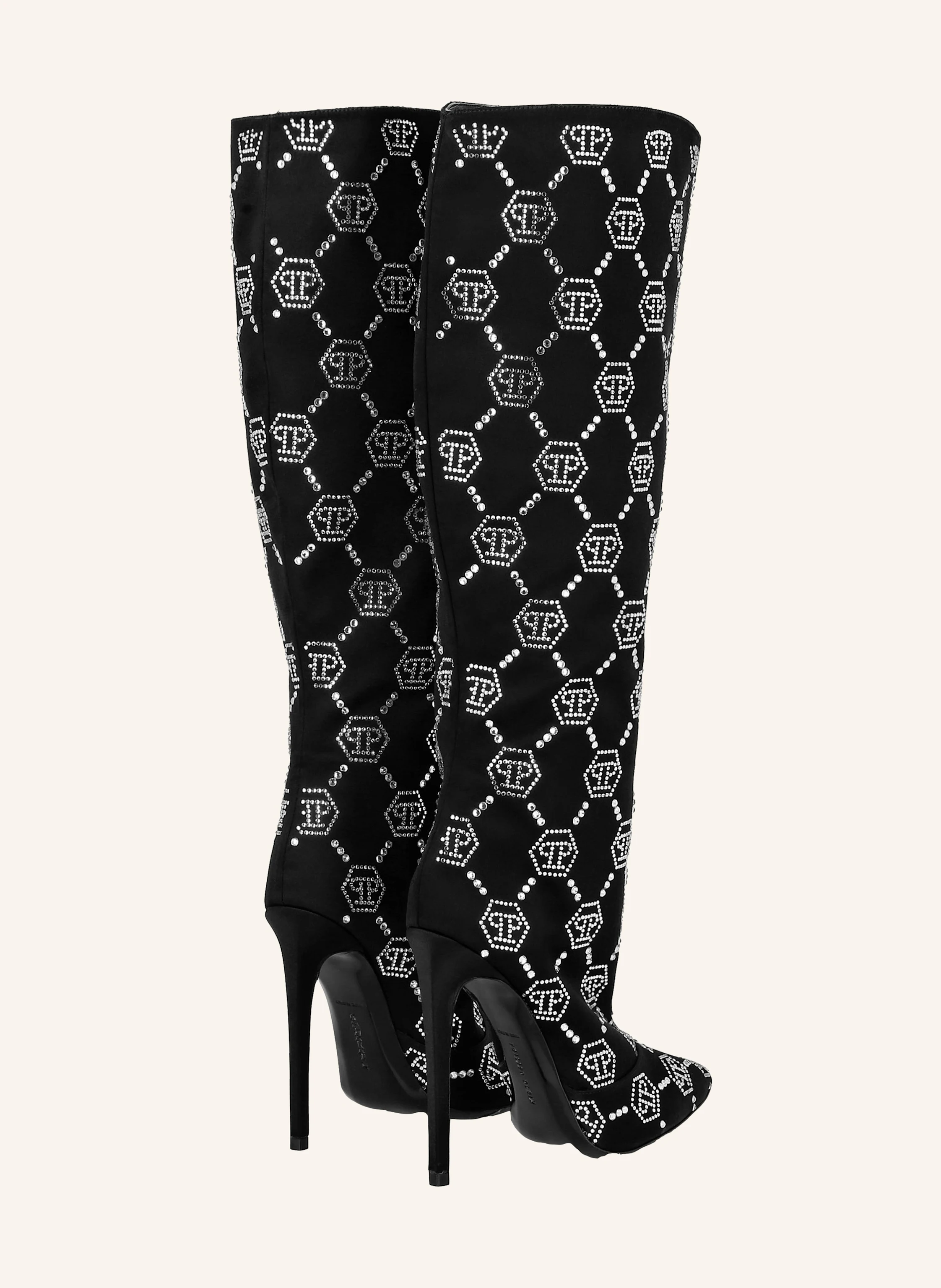 PHILIPP PLEIN Stiefel mit Steinbesatz MONOGRAM