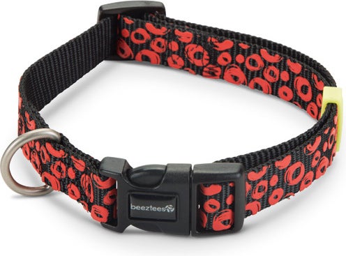 Beeztees hondenhalsband Scribbles zwart 35-50 x 2 cm