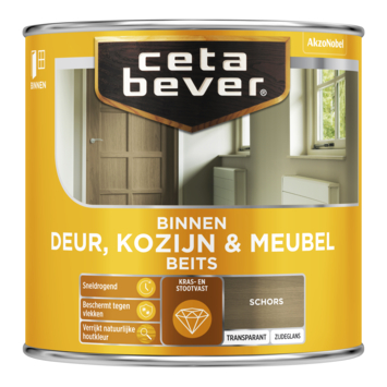 CetaBever Deur, Kozijn & Meubelbeits zijdeglans transparant schors 250 ml