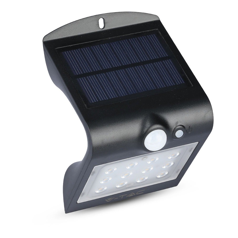 V-TAC VT-767-2-B - Zwarte wandlampen op zonne-energie - IP65 - 1,5 W - 220 lumen - 4000 K