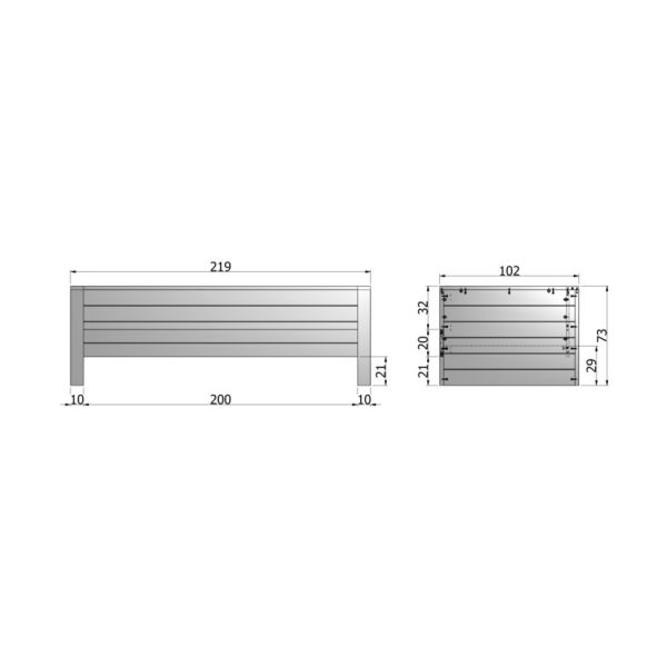 Woood Dennis Bedbank Steel Grey 90 x 200 cm