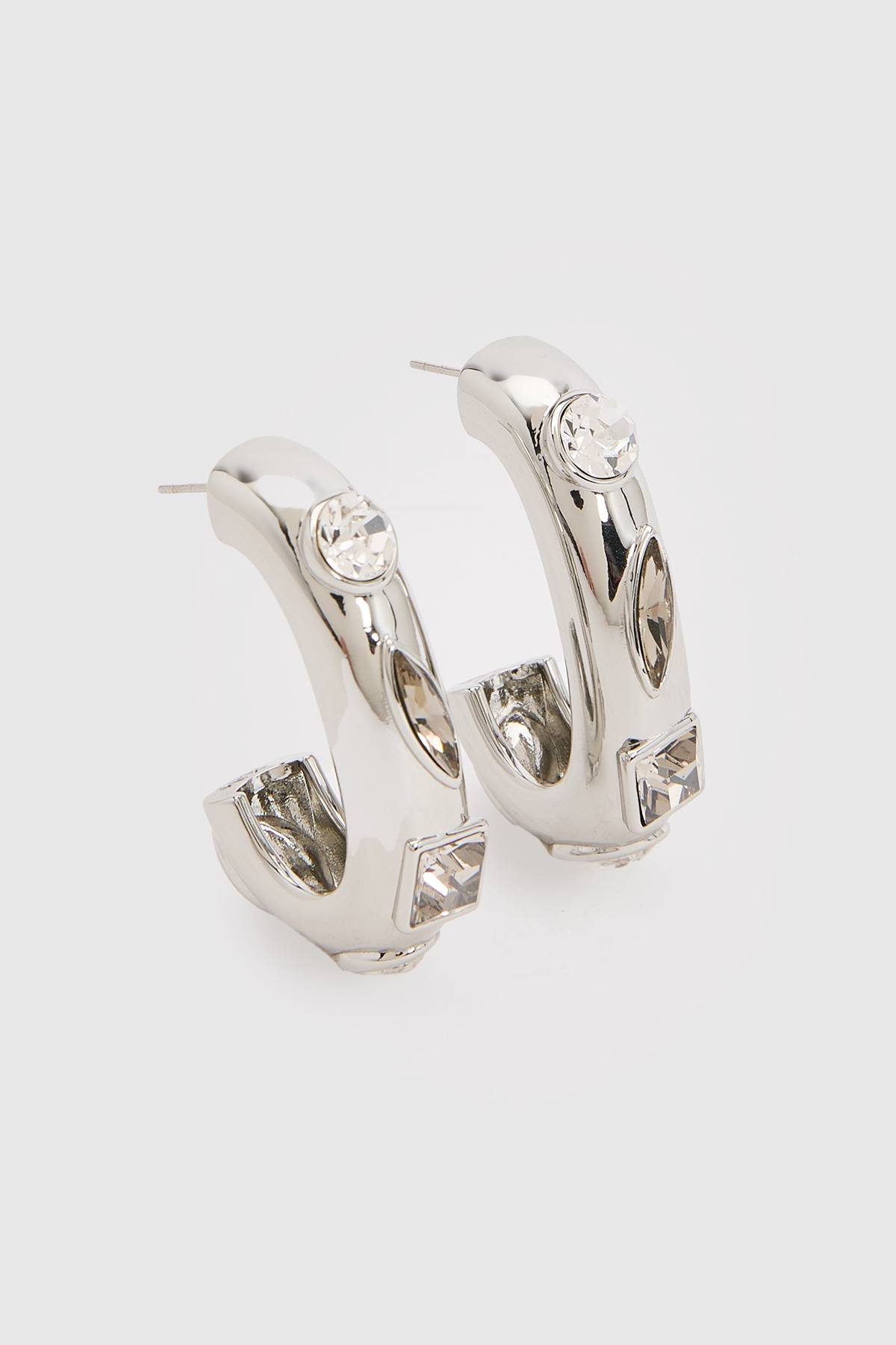 KarenMillen Boucles D'oreilles Créoles Ornées De Cristaux