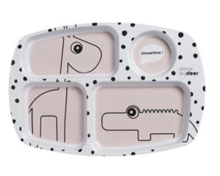 CH-ASSIETTE COMPARTIMENTEE HAPPY DOTS POWDER
