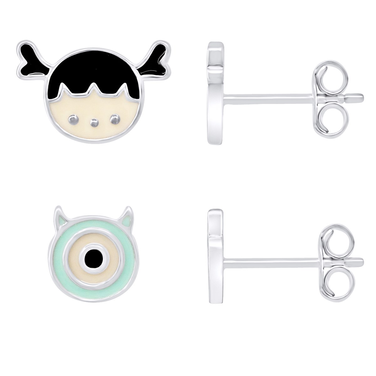 Boucles d'Oreilles asymétrique ALIEN & FILLE - Argent 925