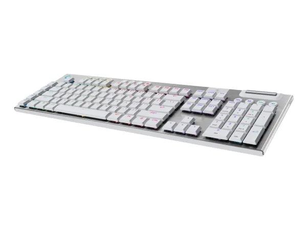 Logitech G G915 X - Tastatur - gaming, LIGHTSPEED - full size - bagbelyst - trådløs - Bluetooth, 2.4 GHz, USB-C - hvid