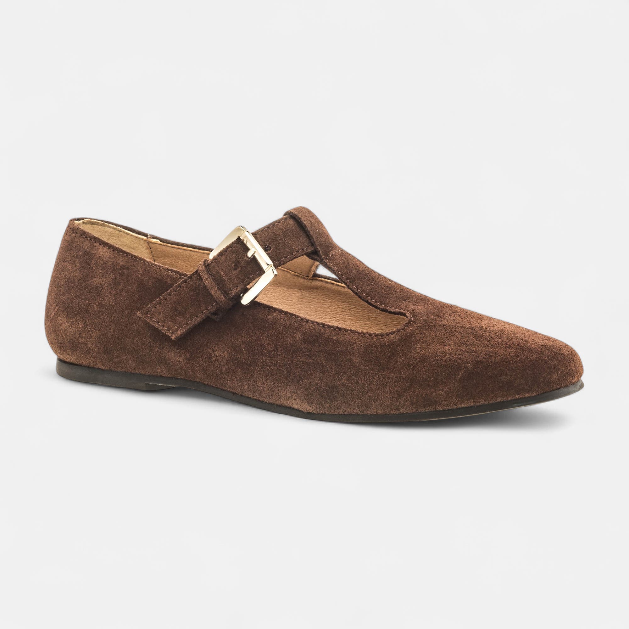 Ballerines Femme en cuir marron