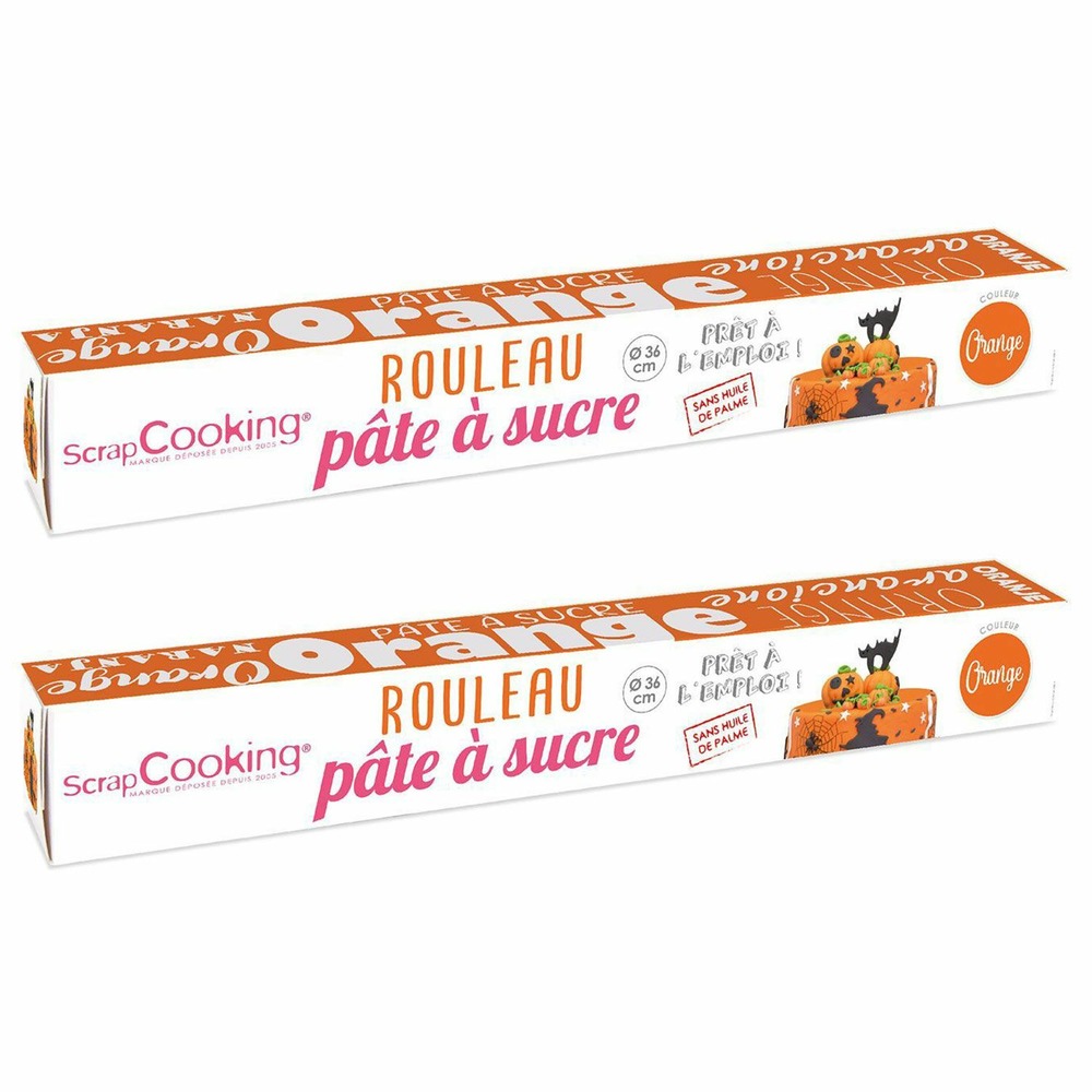 2 pâtes à sucre en rouleau ø 36 cm - orange
