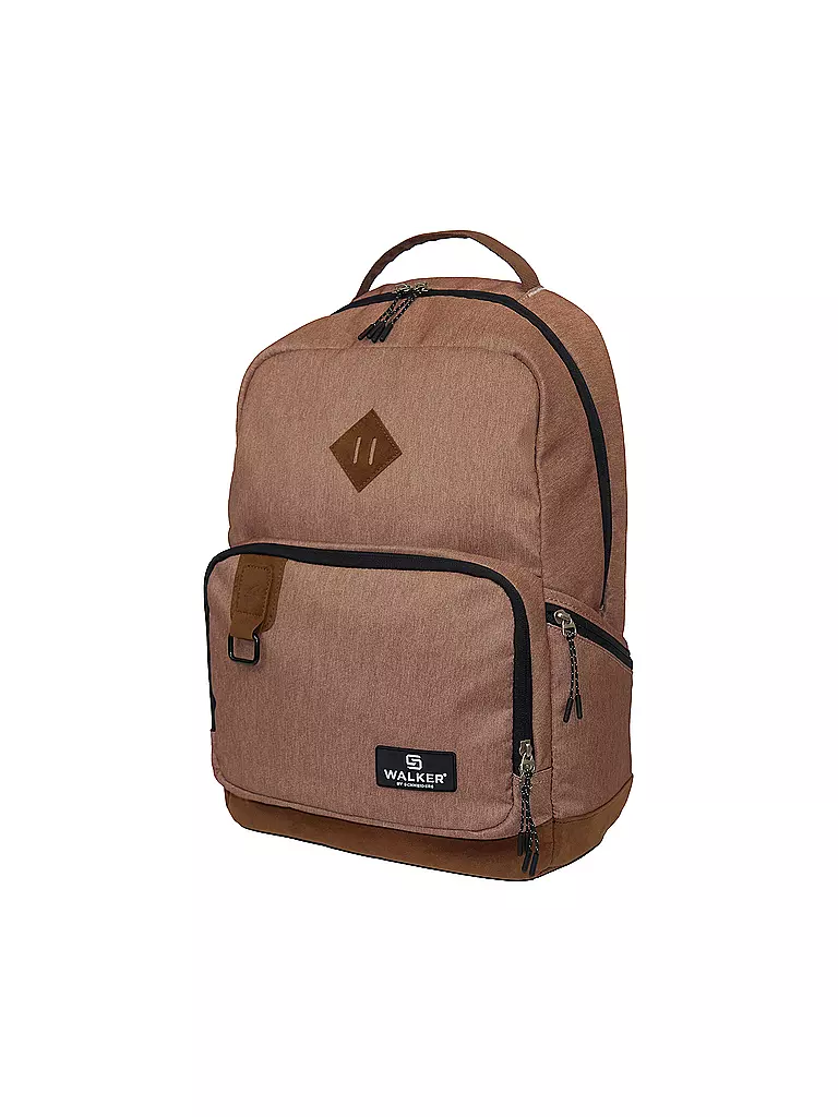 WALKER Schulrucksack Pure Eco Biscuit braun