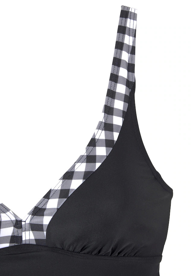 LASCANA Bügel-Tankini , mit Karo-Kontrastdetails an Hose und Top