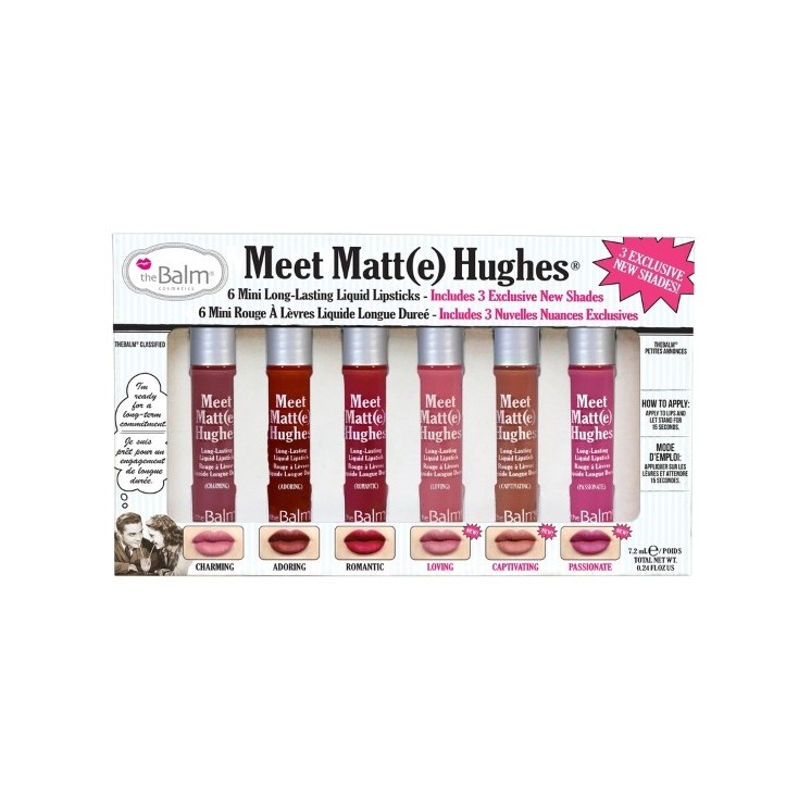 theBalm Meet Matte Hughes Mini Kit Set mit sechs matten flüssigen Lippenstiften /3/ 6x1,2 ml