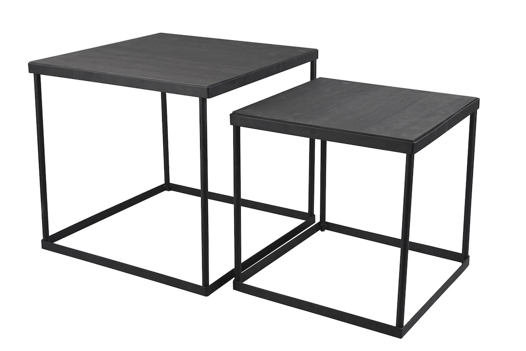 Beistelltisch Kaya 2er Set 40x40/35x35 cm schwarz
