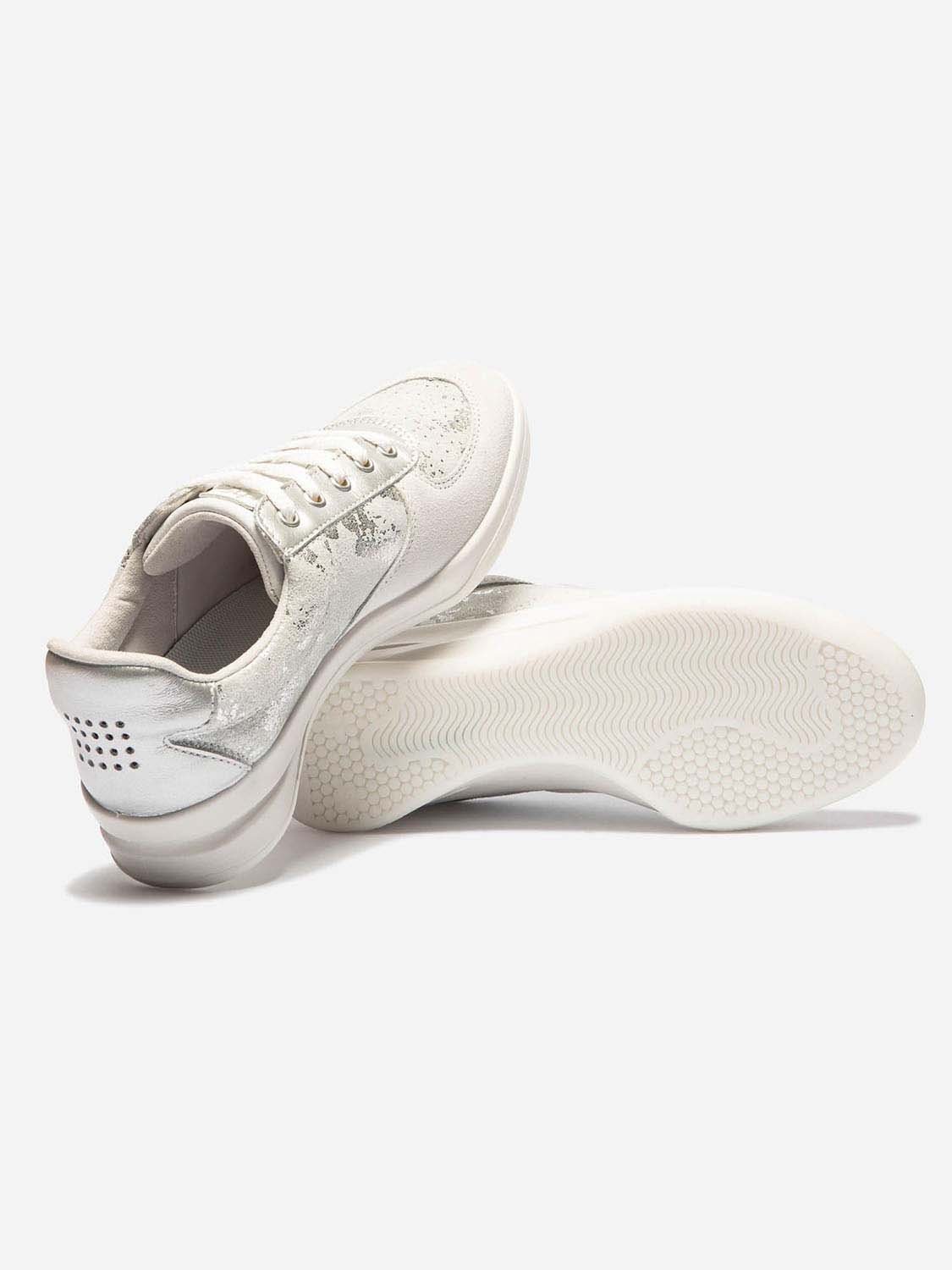 Baskets Femme Fabriquées en France Dessus Cuir Gris