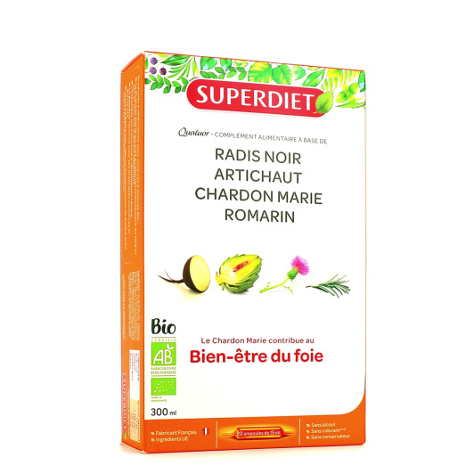 Super Diet Quatuor Bien-Être du Foie Bio ampoules