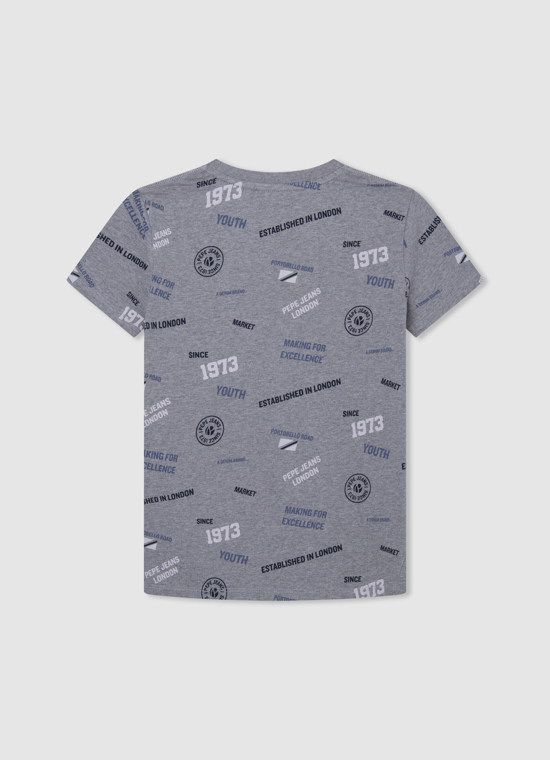 CAMISETA ALGODÓN ESTAMPADO ALL OVER - marl grey