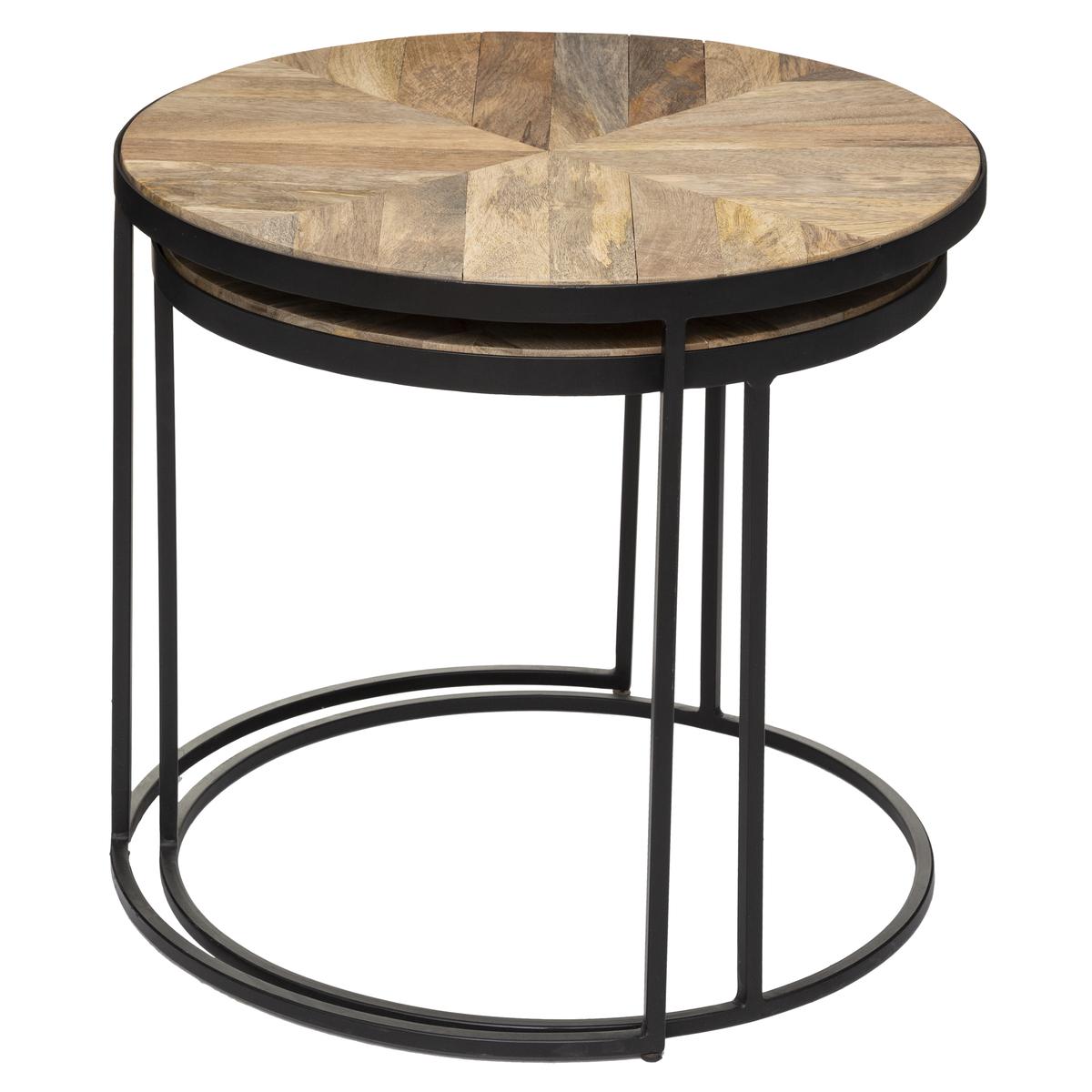 SET 2 TABLES CAFE BOIS BASILE