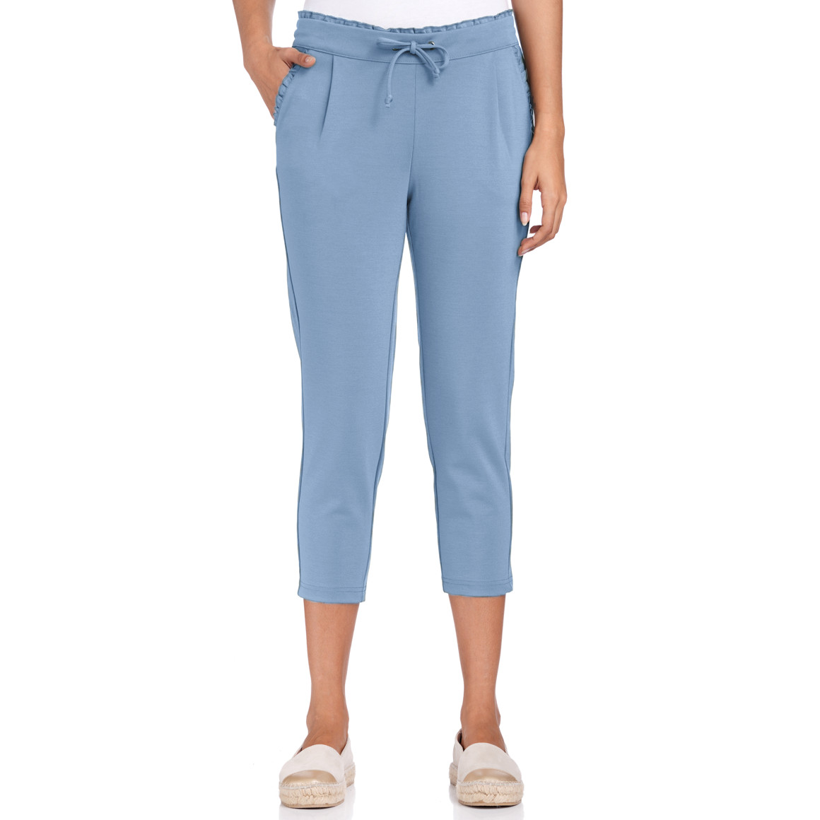 Gina Damen Jogpants mit Rüschen hellblau
