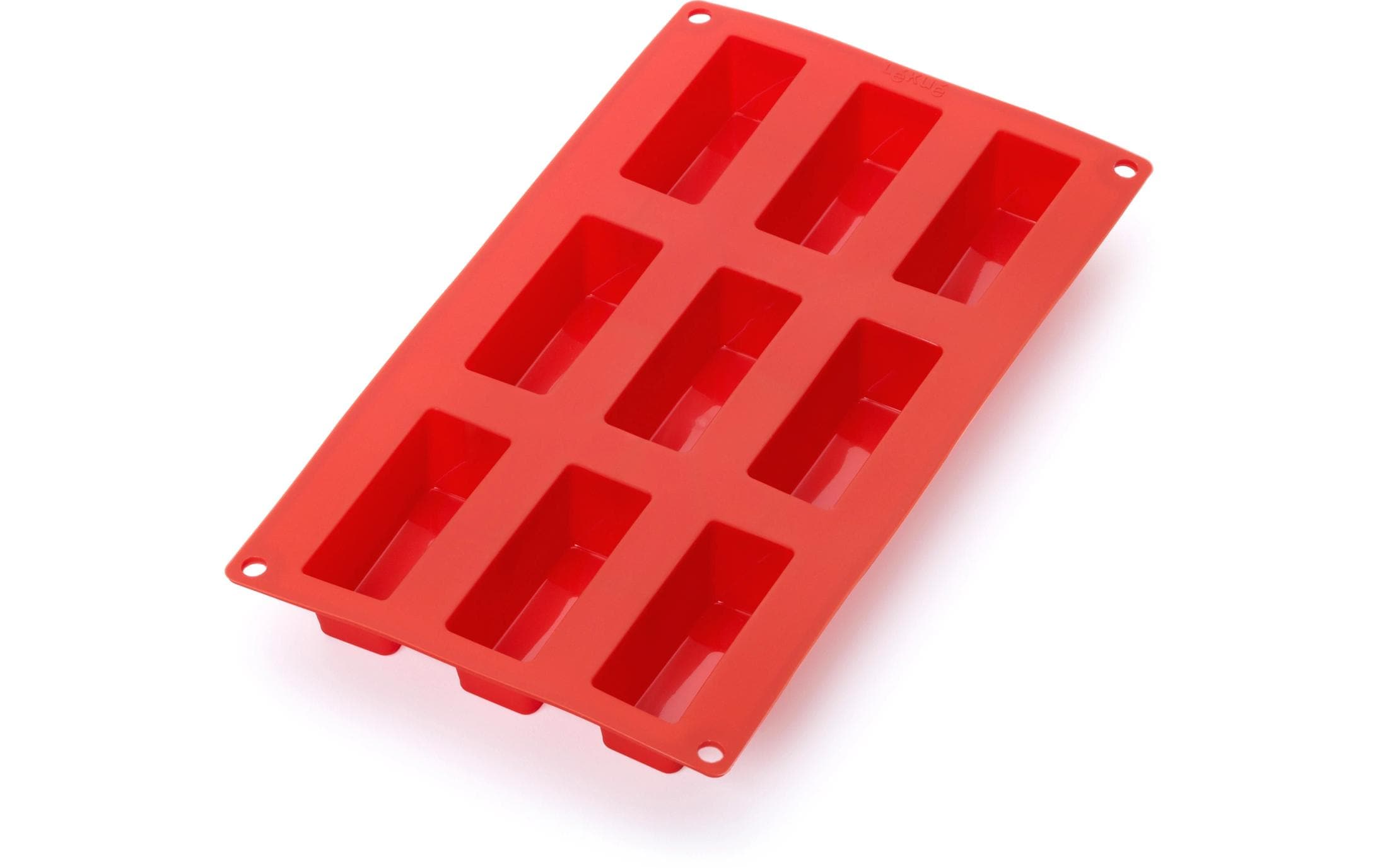 Cake-Backform Silikon, Rot, 9 MuldenKuchenbackform