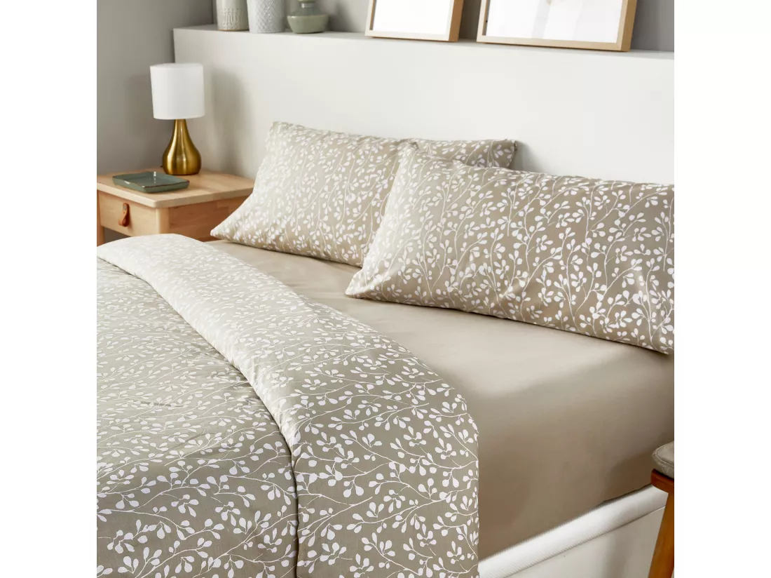 Housse de couette en coton 150 fils Taupe