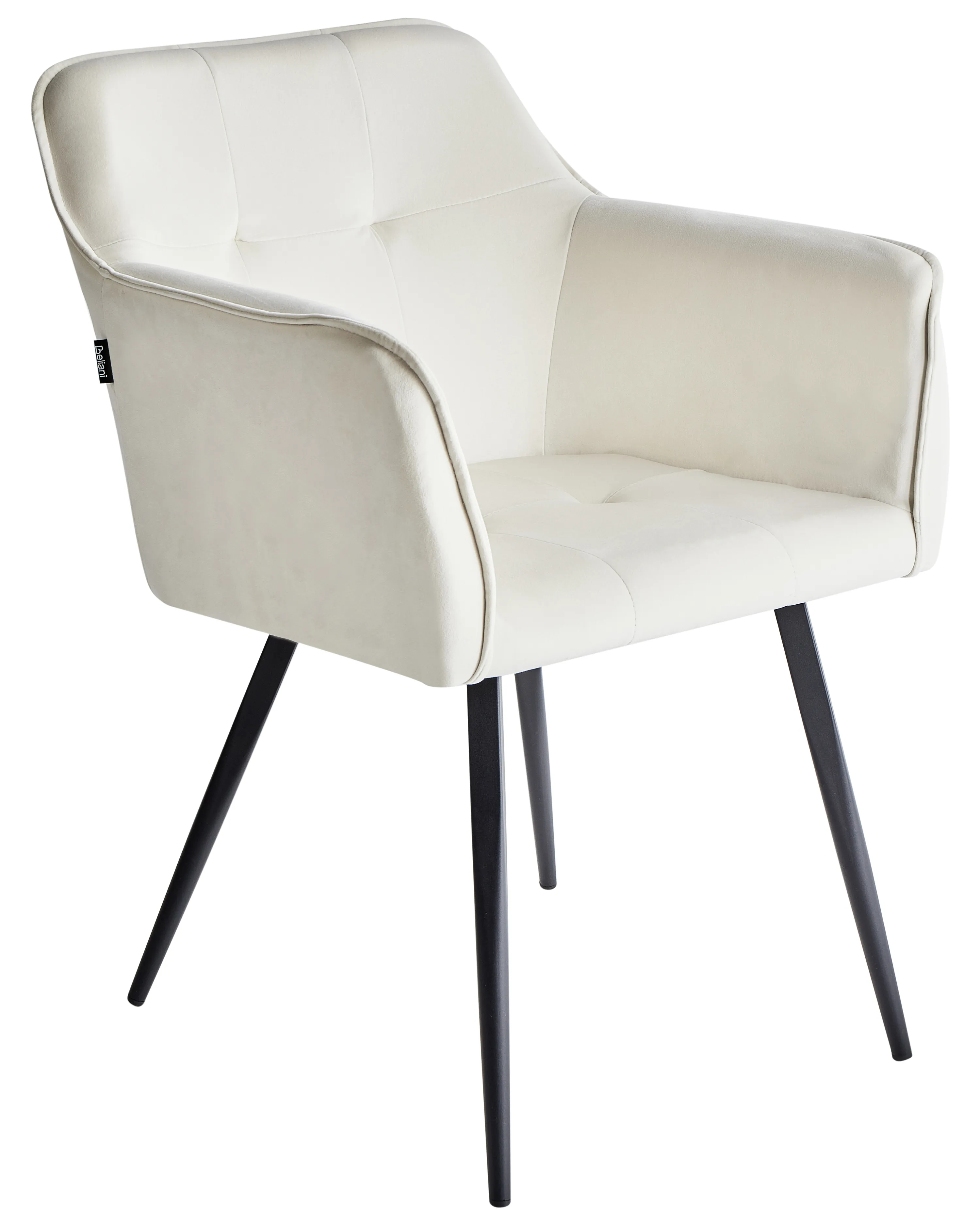 Set van 2 eetkamerstoelen JASMIN Fluweel Lichtbeige