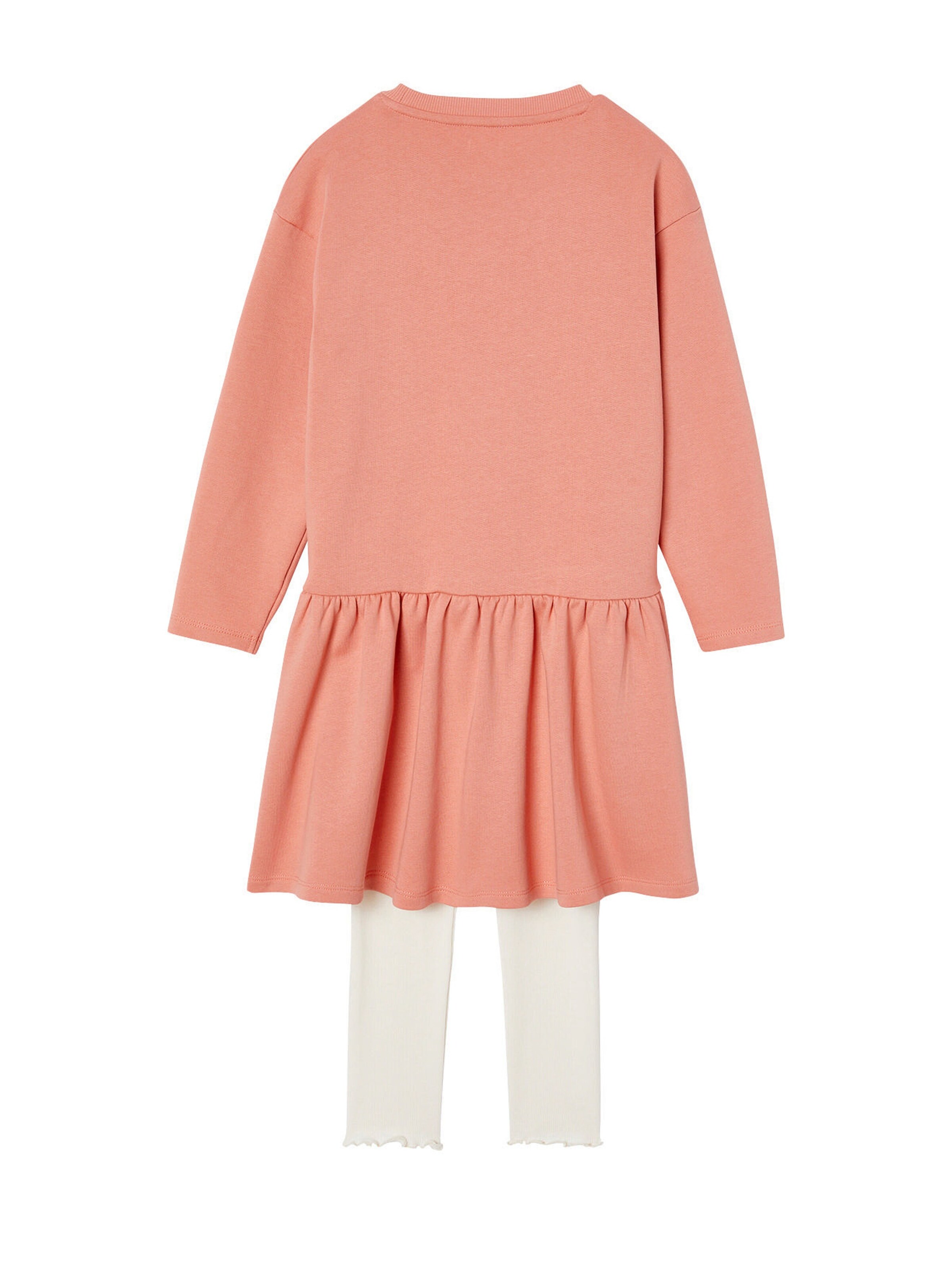 Vertbaudet Mädchen-Set: Sweatkleid & gerippte Leggings blush