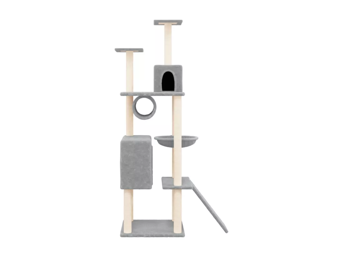 Arbre à chat avec griffoirs en sisal Gris clair 168 cm