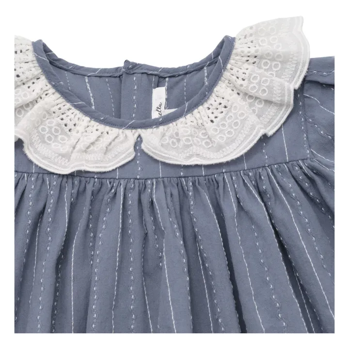 Louisiella Robe Hansely Volants Dentelle | Bleu nuit