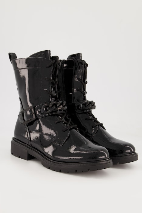 Lack-Stiefeletten, Jana Shoes, Kette, Weite H