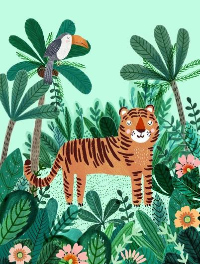 Kinderkamer poster Jungle Poster tijger