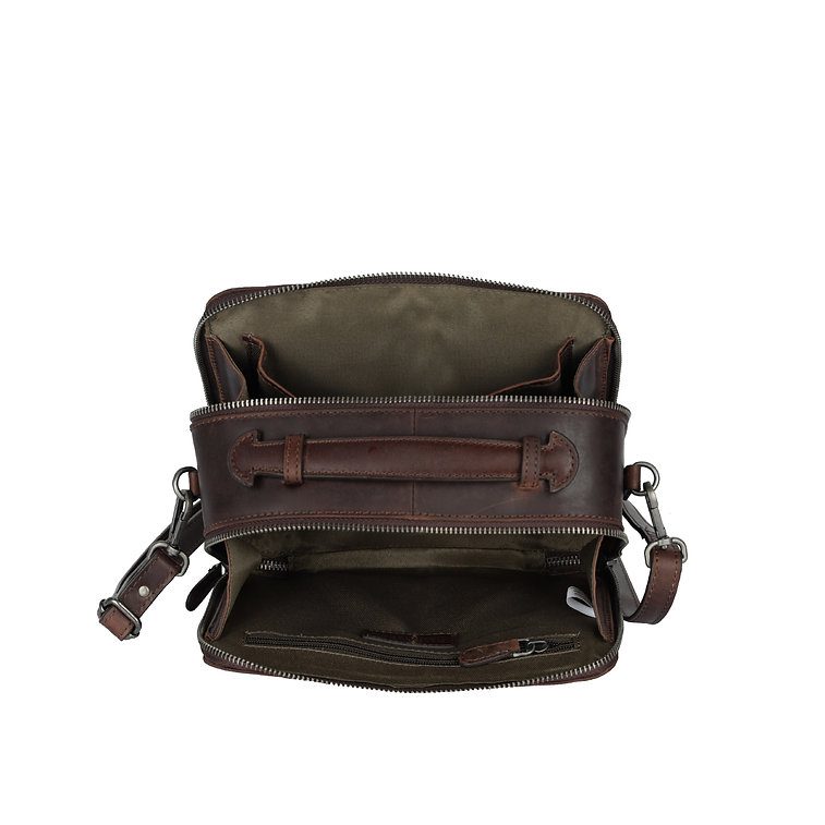 Sparwell Knox Crossbody Bag Dark Brown