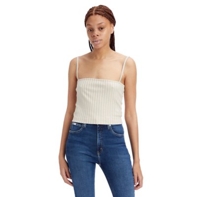 Débardeur femme Rib Cropped Strappy CALVIN KLEIN