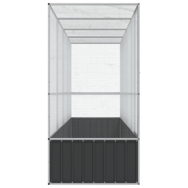 vidaXL Voliere med forlengelse sølv 418,5x107x212 cm stål