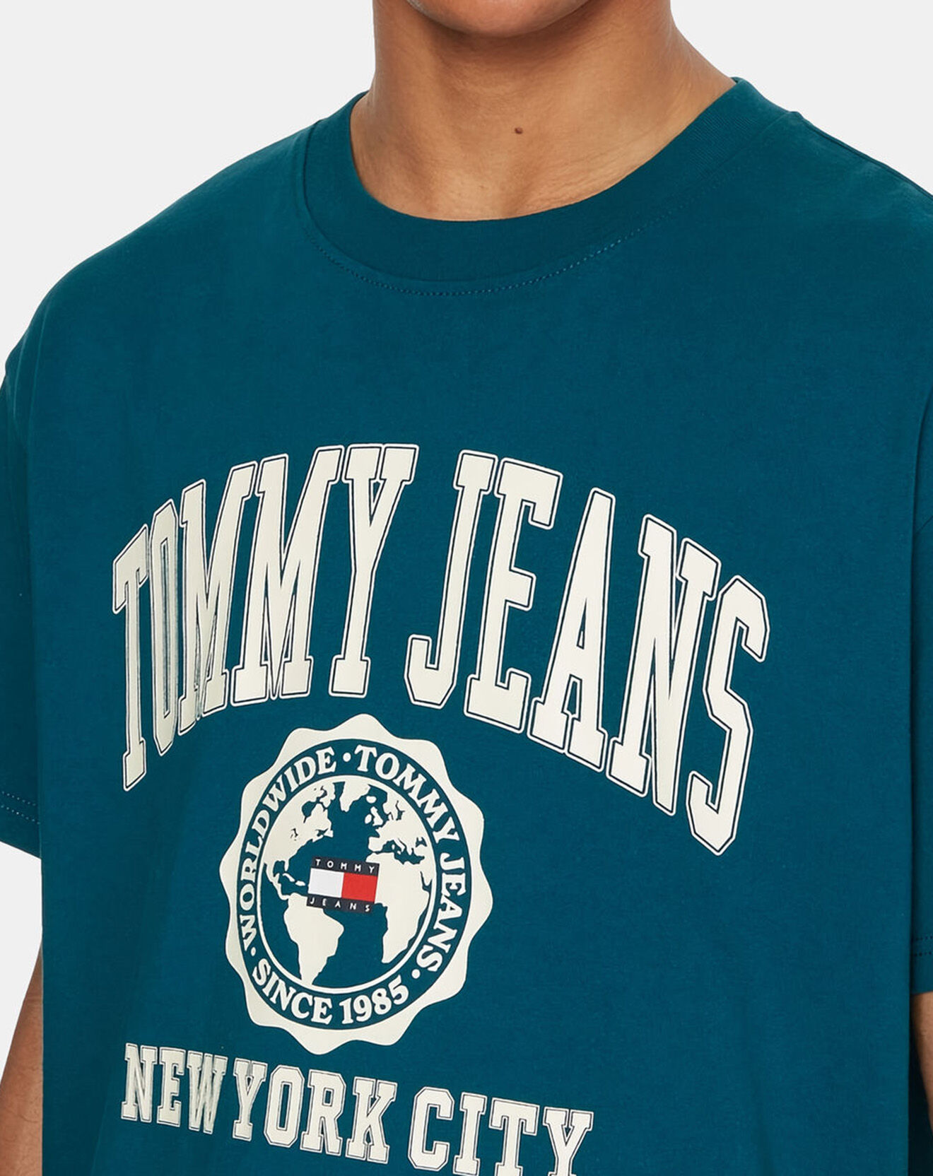 Tommy Jeans T-Shirt College Logo bleu canard