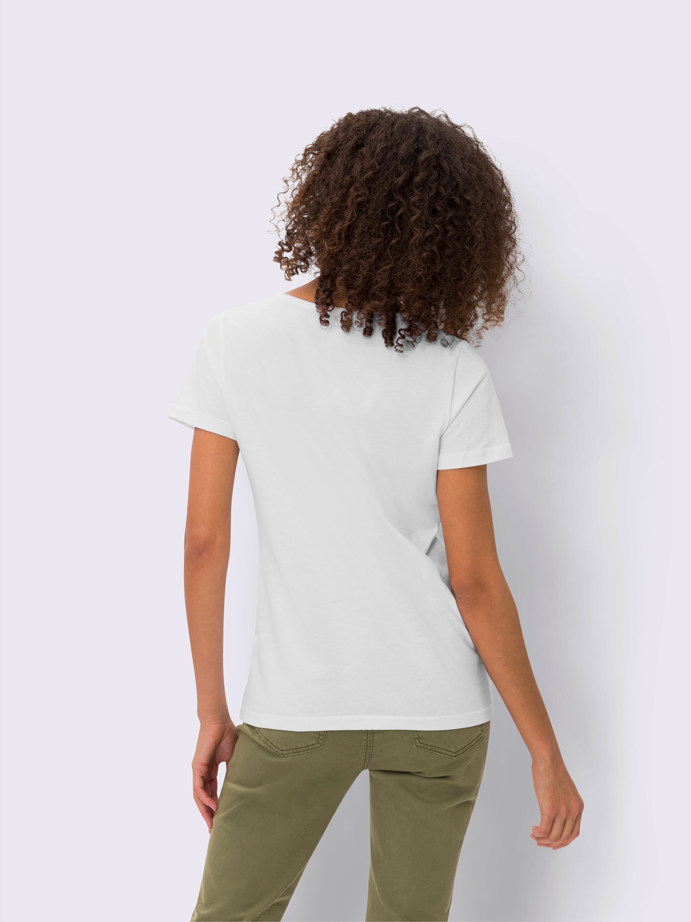 T-shirt finition décorative à l'encolure