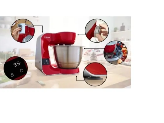 Bosch MUM5 MUM5X720 - Køkkenmaskine - 1000 W - dybrød/sølv