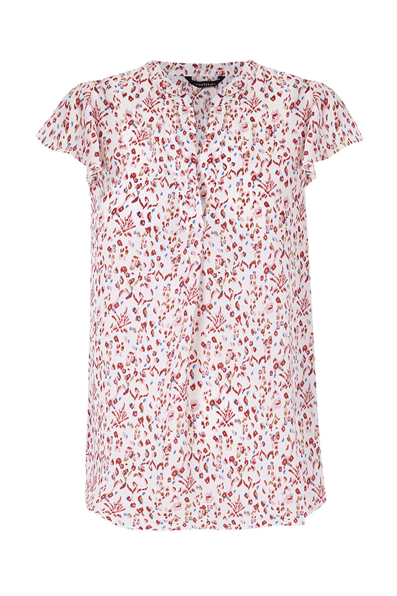 Blusa com mangas franzidas - Estampa cinza